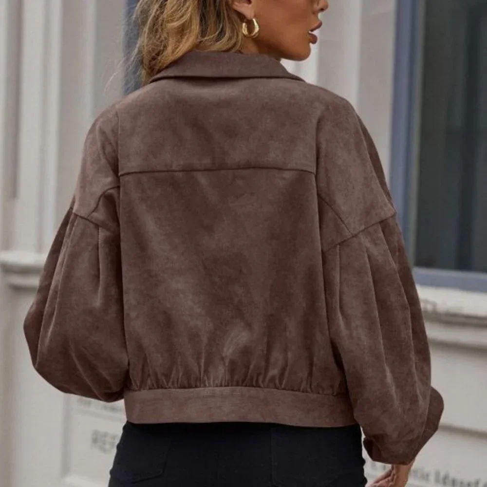 Button up Corduroy Oversized Jacket Shacket brown - Picture 6 of 7